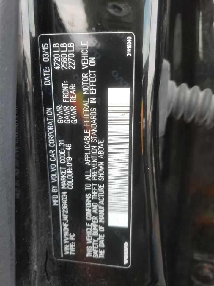 Photo 10 from auction – 2015 VOLVO S60 with VIN YV140MFJ4F2364034