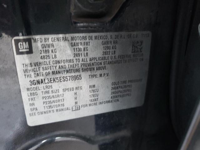 Photo 10 from auction – 2014 CHEVROLET CAPTIVA LT with VIN 3GNAL3EK5ES578965