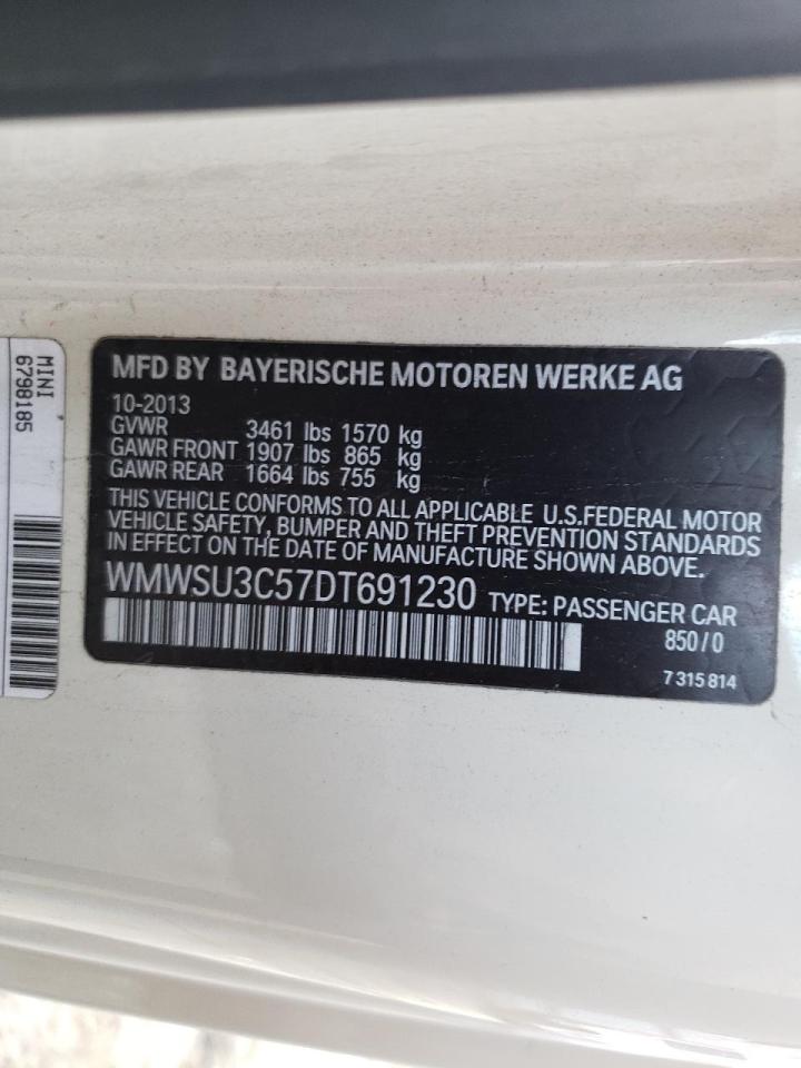 Photo 10 from auction – 2013 MINI COOPER with VIN WMWSU3C57DT691230