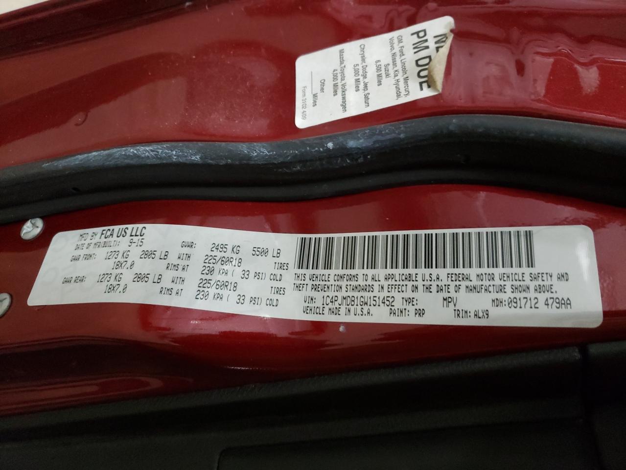 Foto 10 de la subasta – 2016 JEEP CHEROKEE L con VIN 1C4PJMDB1GW151452