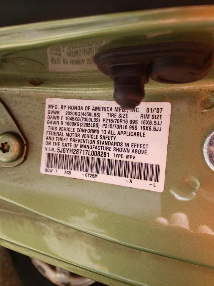 Photo 10 from auction – 2007 HONDA ELEMENT EX with VIN 5J6YH28717L008281