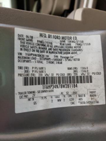 Photo 10 from auction – 2008 FORD FOCUS S/SE with VIN 1FAHP34N78W281184