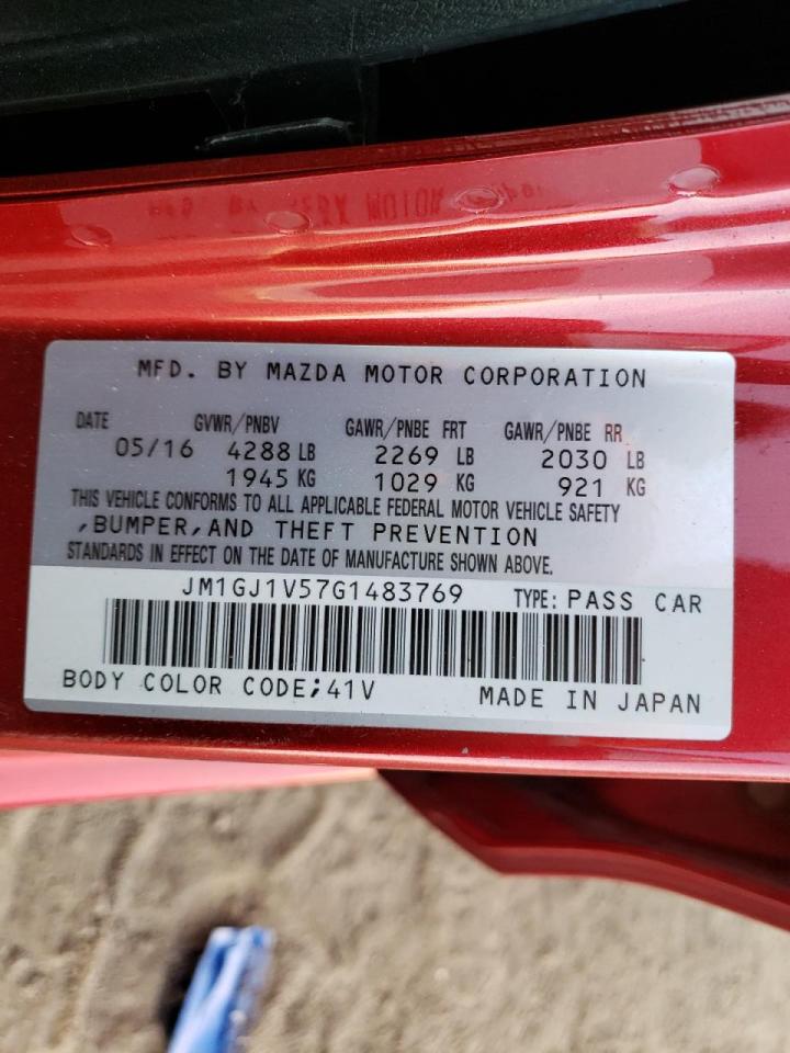 Photo 10 from auction – 2016 MAZDA 6 TOURING with VIN JM1GJ1V57G1483769