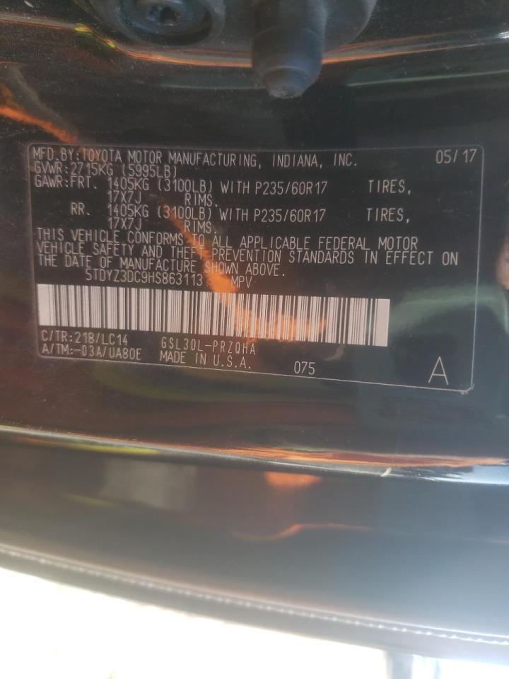 Photo 10 from auction – 2017 TOYOTA SIENNA XLE with VIN 5TDYZ3DC9HS863113