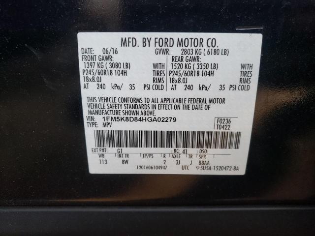 Фото 10 с аукциона – 2017 FORD EXPLORER X с VIN 1FM5K8D84HGA02279