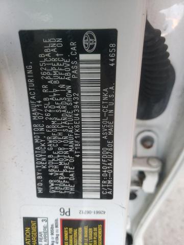 Photo 10 from auction – 2014 TOYOTA CAMRY L with VIN 4T1BF1FK6EU439432