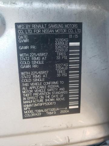 Photo 10 from auction – 2015 NISSAN ROGUE S with VIN KNMAT2MT6FP530873
