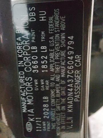 Photo 10 from auction – 2012 KIA RIO EX with VIN KNADN4A37C6049794