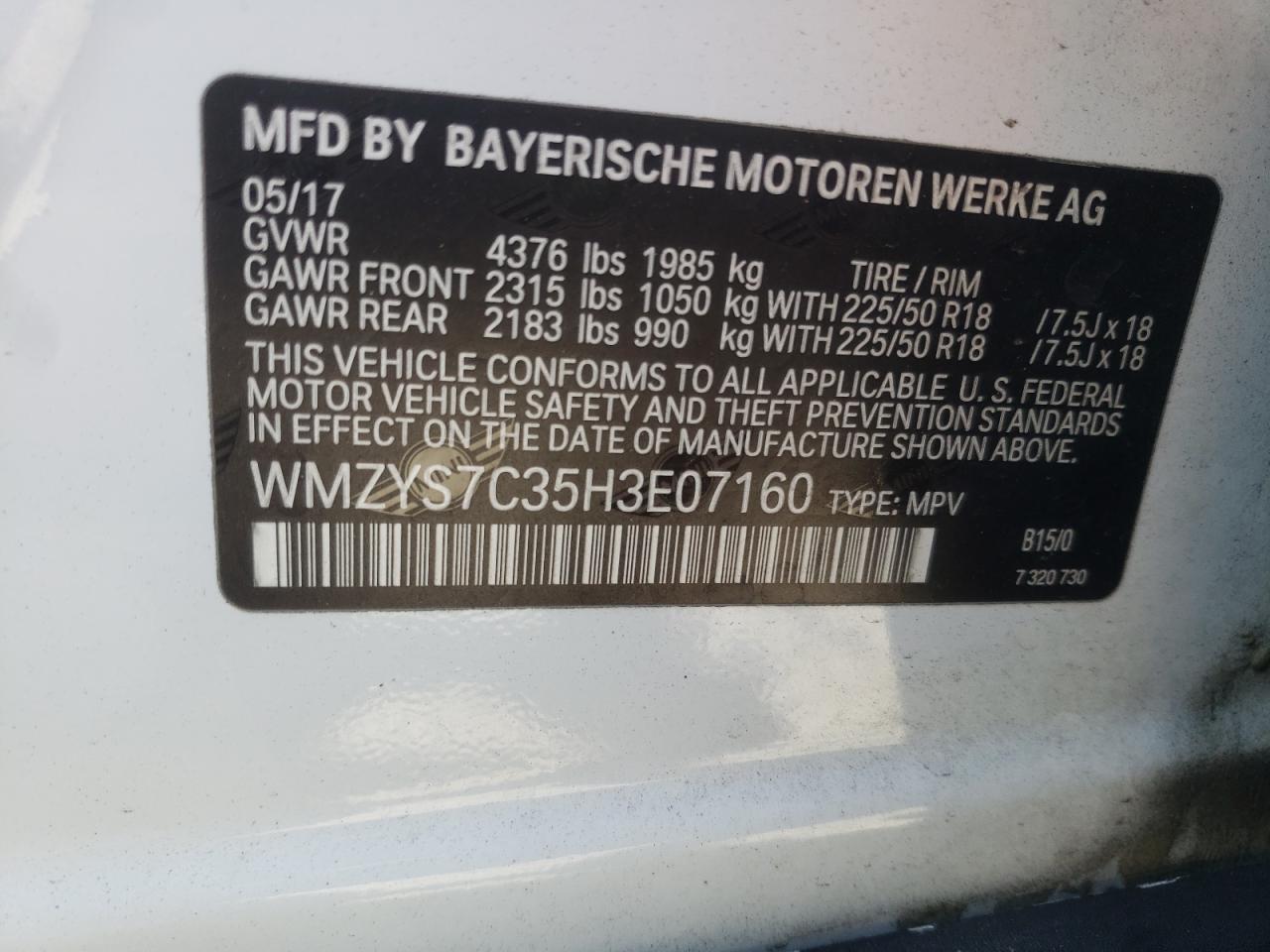 Photo 10 from auction – 2017 MINI COOPER with VIN WMZYS7C35H3E07160