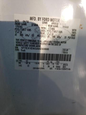 Photo 10 from auction – 2010 FORD F150 SUPER with VIN 1FTEX1EW3AKE03500