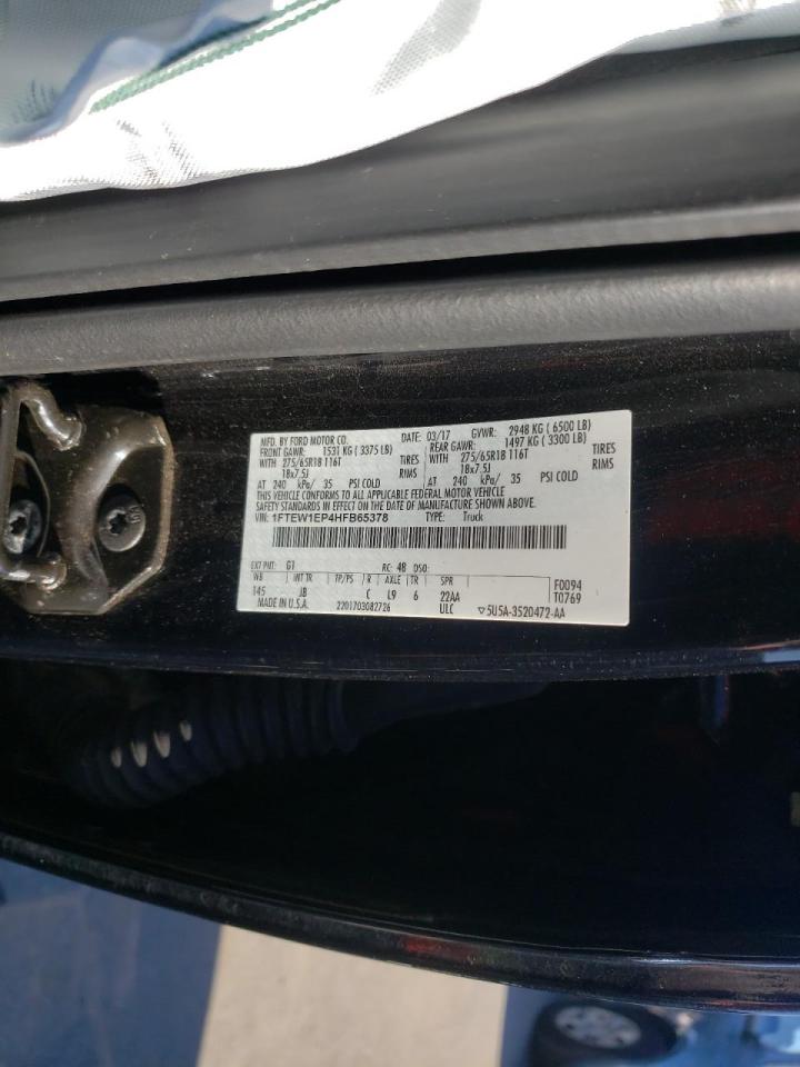 Photo 10 from auction – 2017 FORD F150 SUPER with VIN 1FTEW1EP4HFB65378