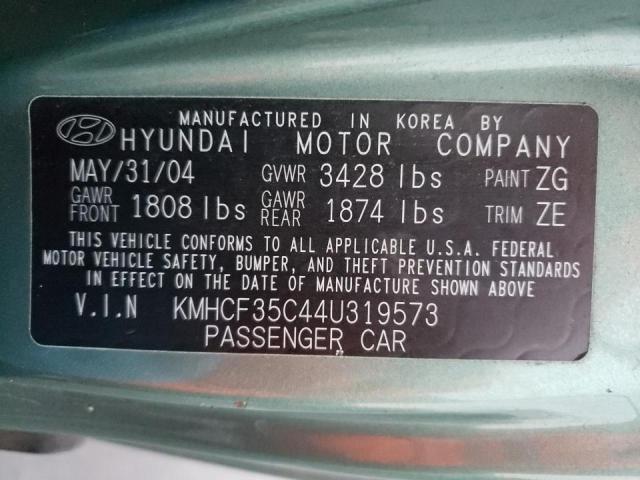 Photo 10 from auction – 2004 HYUNDAI ACCENT with VIN KMHCF35C44U319573