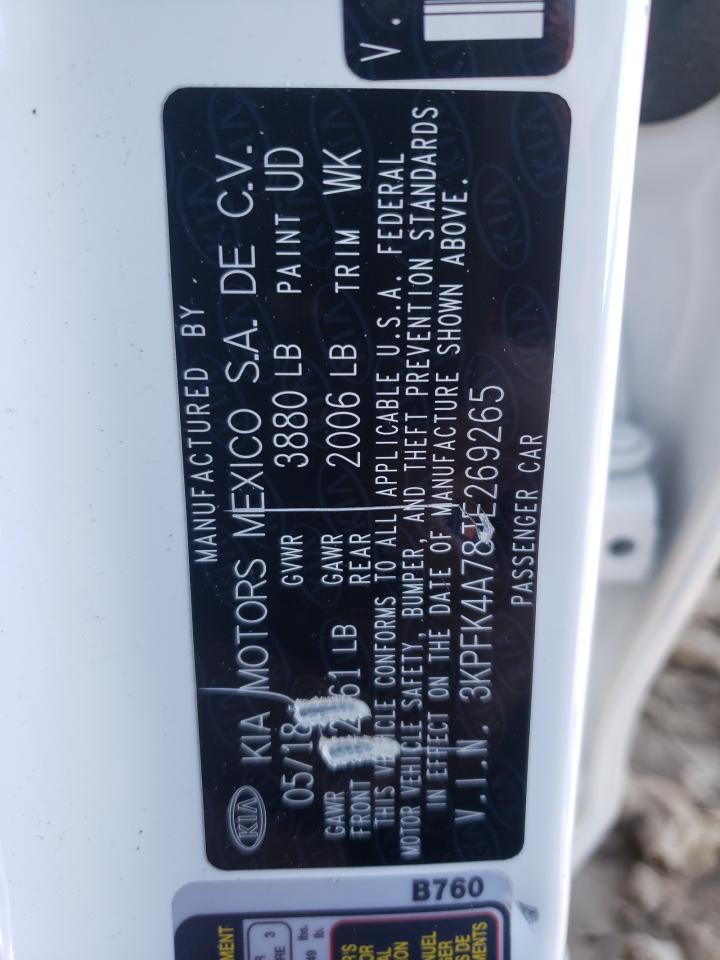 Photo 10 from auction – 2018 KIA FORTE LX with VIN 3KPFK4A78JE269265
