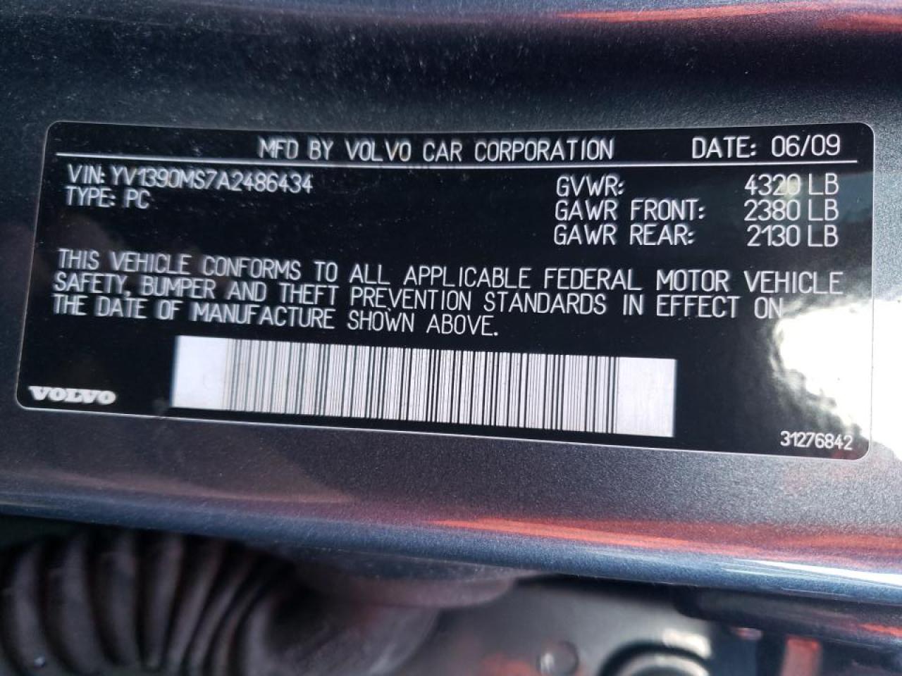 Photo 10 from auction – 2010 VOLVO C30 with VIN YV1390MS7A2486434