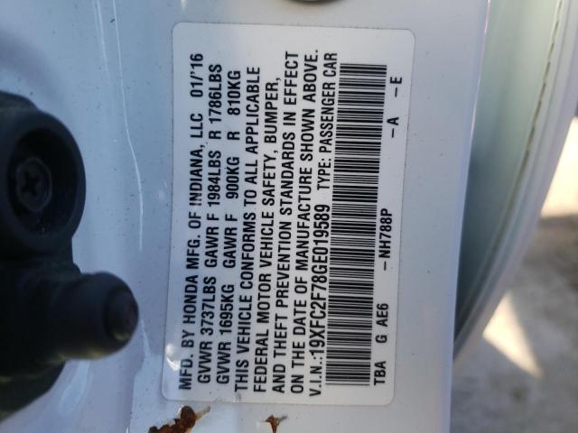 Photo 10 from auction – 2016 HONDA CIVIC EX with VIN 19XFC2F78GE019589