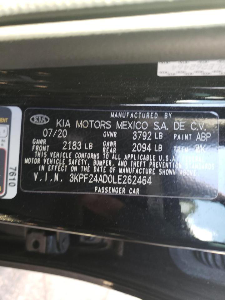 Photo 10 from auction – 2020 KIA FORTE FE with VIN 3KPF24AD0LE262464