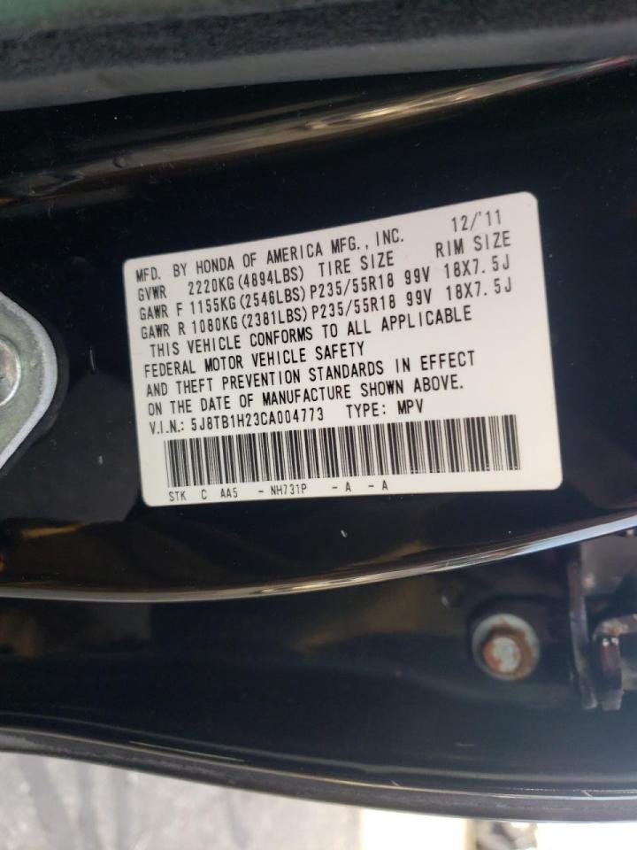 Photo 10 from auction – 2012 ACURA RDX with VIN 5J8TB1H23CA004773
