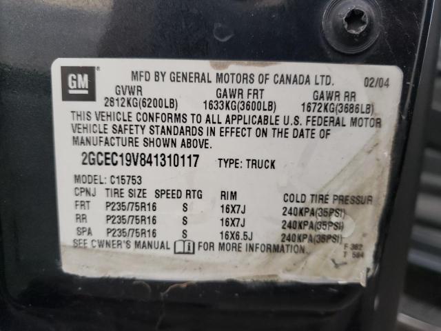 Photo 10 from auction – 2004 CHEVROLET SILVERADO with VIN 2GCEC19V841310117