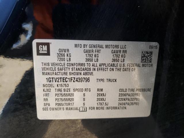 Photo 10 from auction – 2015 GMC SIERRA K15 with VIN 1GTV2TEC1FZ439796