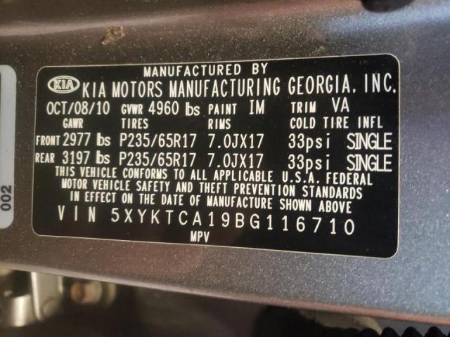 Photo 10 from auction – 2011 KIA SORENTO BA with VIN 5XYKTCA19BG116710
