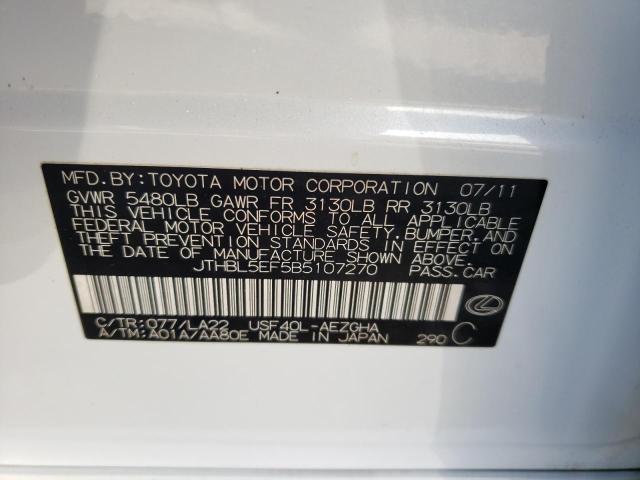 Photo 10 from auction – 2011 LEXUS LS 460 with VIN JTHBL5EF5B5107270