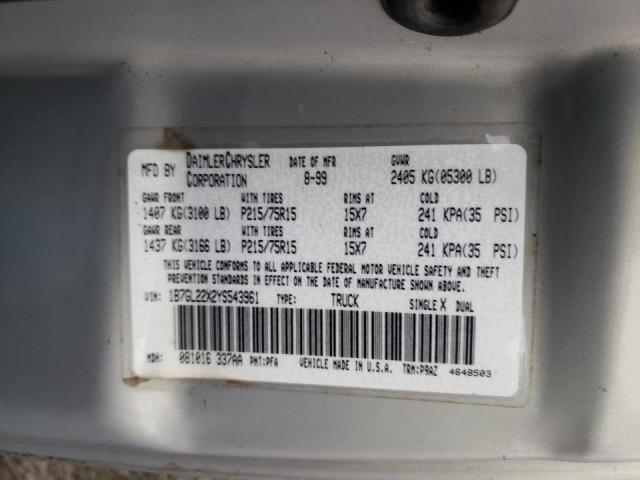 Photo 10 from auction – 2000 DODGE DAKOTA with VIN 1B7GL22X2YS543961