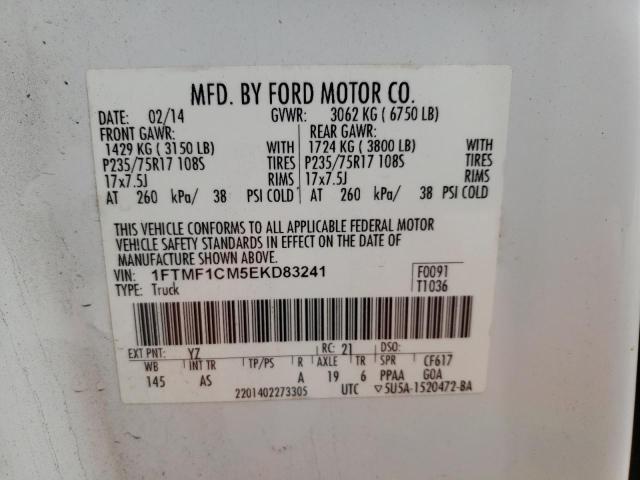 Photo 10 from auction – 2014 FORD F150 with VIN 1FTMF1CM5EKD83241