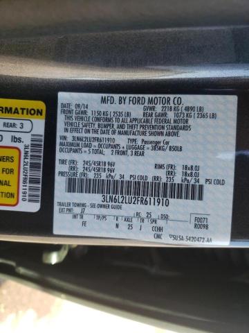 Photo 10 from auction – 2015 LINCOLN MKZ HYBRID with VIN 3LN6L2LU2FR611910