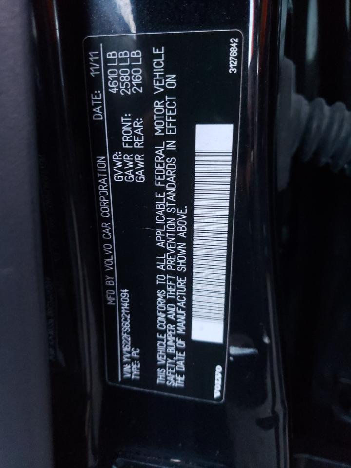 Photo 10 from auction – 2012 VOLVO S60 T5 with VIN YV1622FS6C2114094