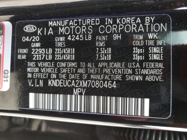 Photo 10 from auction – 2021 KIA SELTOS S with VIN KNDEUCA2XM7080464