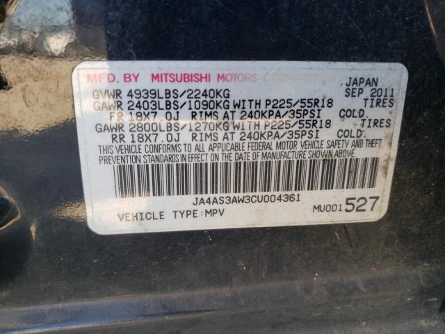 Photo 10 from auction – 2012 MITSUBISHI OUTLANDER with VIN JA4AS3AW3CU004361