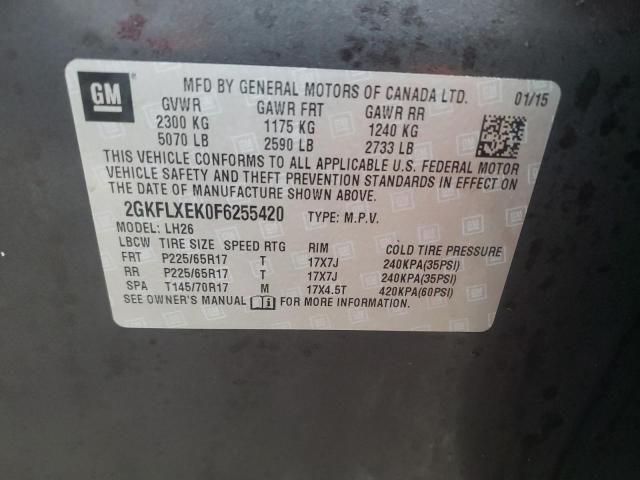Photo 10 from auction – 2015 GMC TERRAIN SL with VIN 2GKFLXEK0F6255420