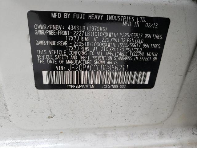 Photo 10 from auction – 2013 SUBARU XV CROSSTR with VIN JF2GPACC0DG856211