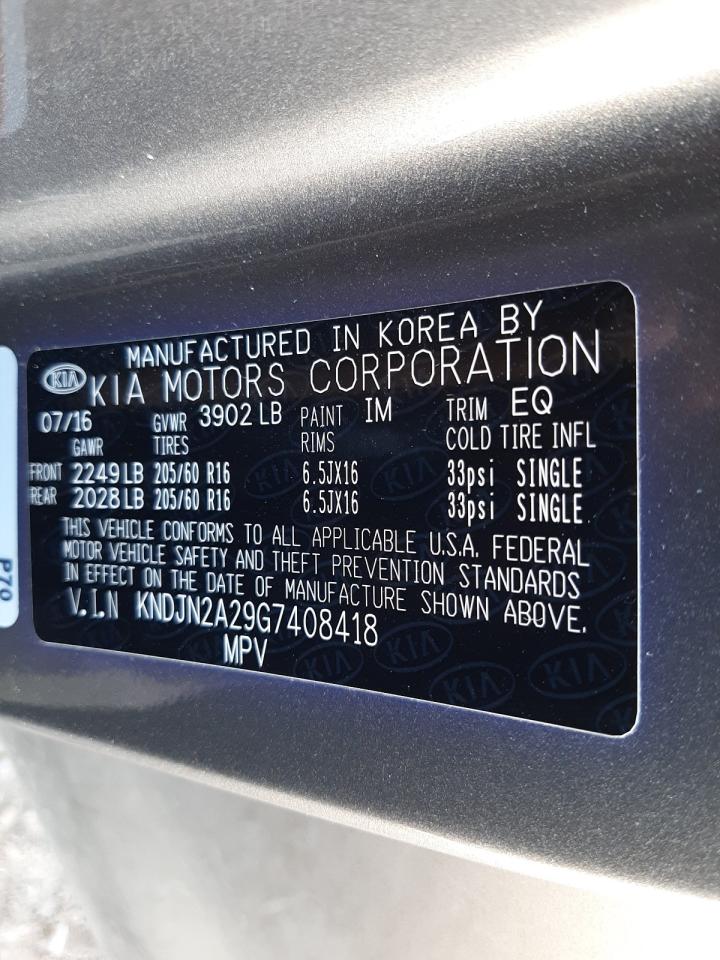 Photo 10 from auction – 2016 KIA SOUL with VIN KNDJN2A29G7408418