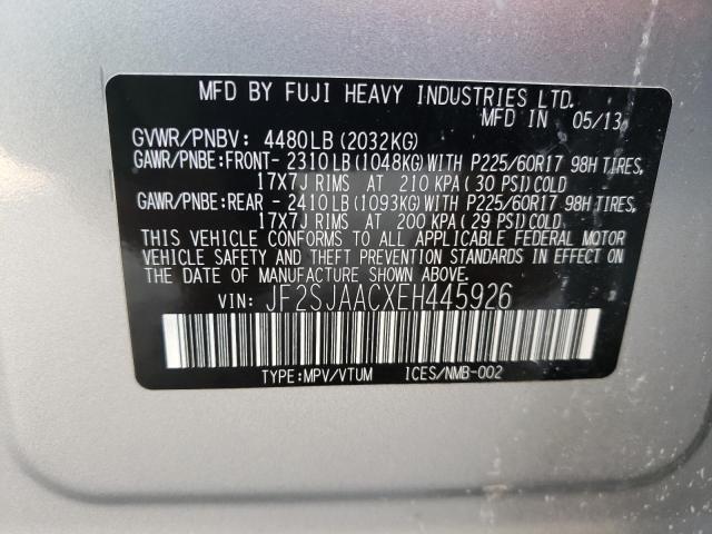 Photo 10 from auction – 2014 SUBARU FORESTER 2 with VIN JF2SJAACXEH445926