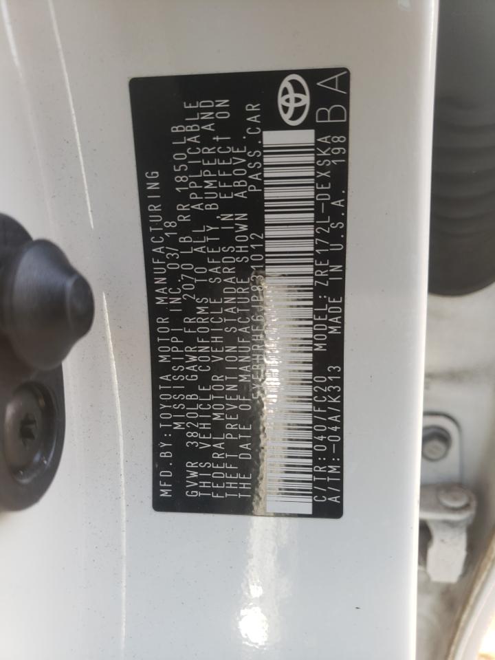Photo 10 from auction – 2018 TOYOTA COROLLA L with VIN 5YFBURHE6JP831012