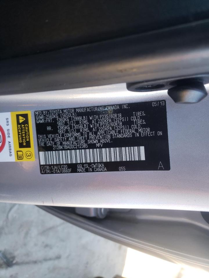 Photo 10 from auction – 2013 LEXUS RX 350 BAS with VIN 2T2BK1BA0DC212385