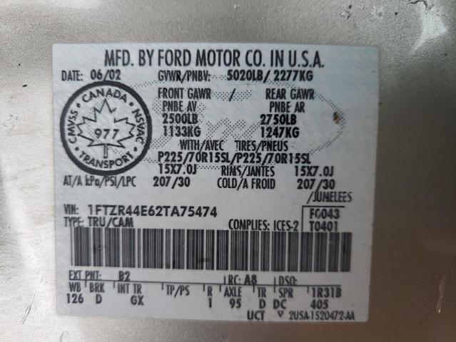 Photo 10 from auction – 2002 FORD RANGER SUP with VIN 1FTZR44E62TA75474