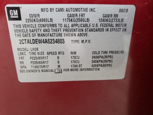 Photo 10 from auction – 2010 GMC TERRAIN SL with VIN 2CTALDEW4A6234803