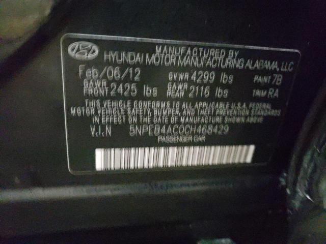Photo 10 from auction – 2012 HYUNDAI SONATA GLS with VIN 5NPEB4AC0CH468429