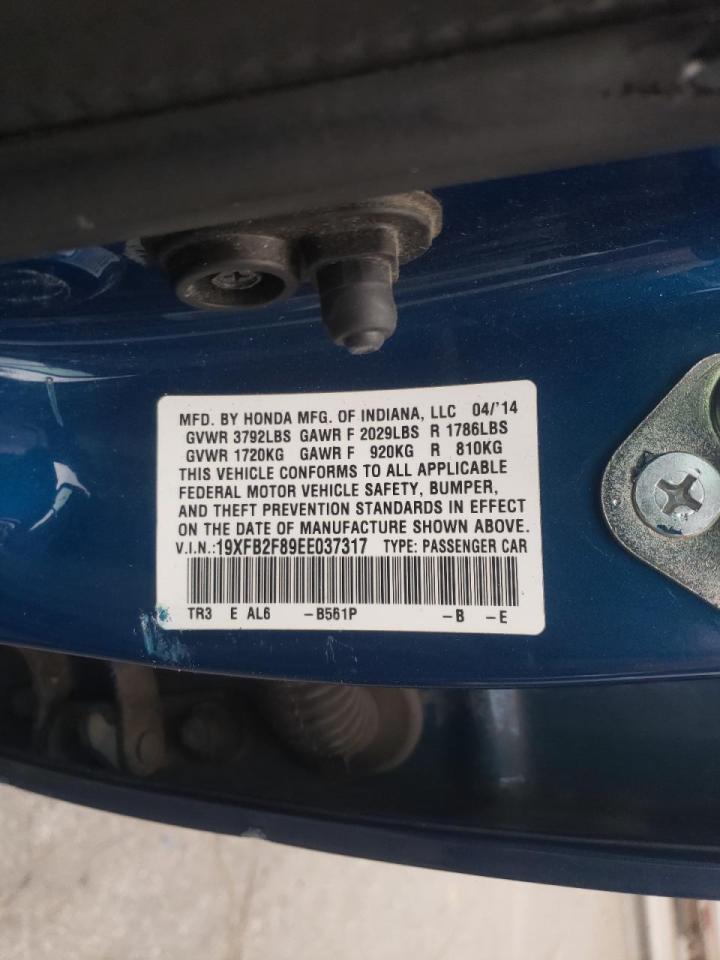 Photo 10 from auction – 2014 HONDA CIVIC EX with VIN 19XFB2F89EE037317