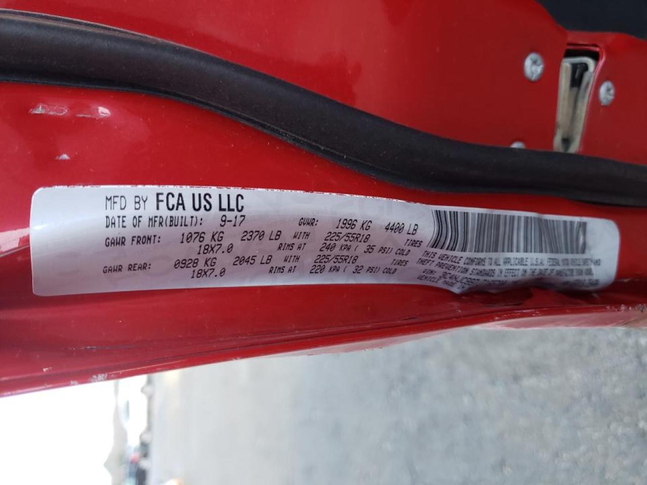 Photo 10 from auction – 2018 JEEP COMPASS LA with VIN 3C4NJCBB7JT165700