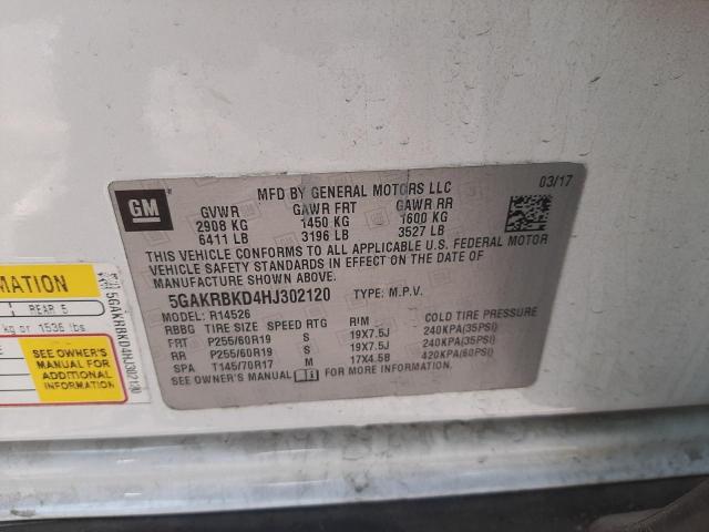 Photo 10 from auction – 2017 BUICK ENCLAVE with VIN 5GAKRBKD4HJ302120