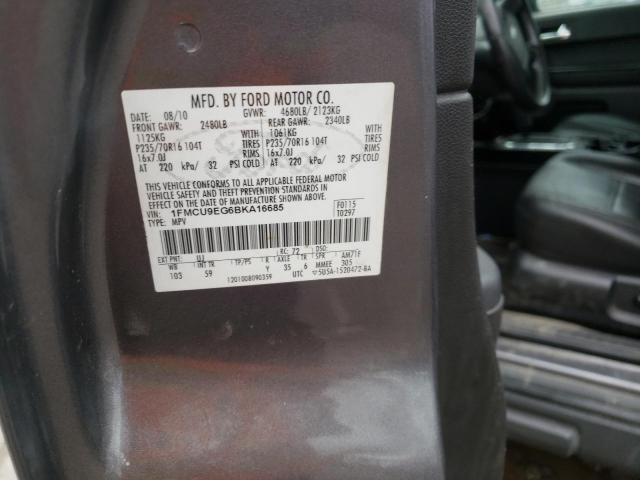 Photo 10 from auction – 2011 FORD ESCAPE LIM with VIN 1FMCU9EG6BKA16685