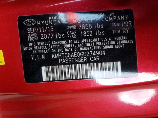 Photo 10 from auction – 2016 HYUNDAI VELOSTER T with VIN KMHTC6AE8GU274904