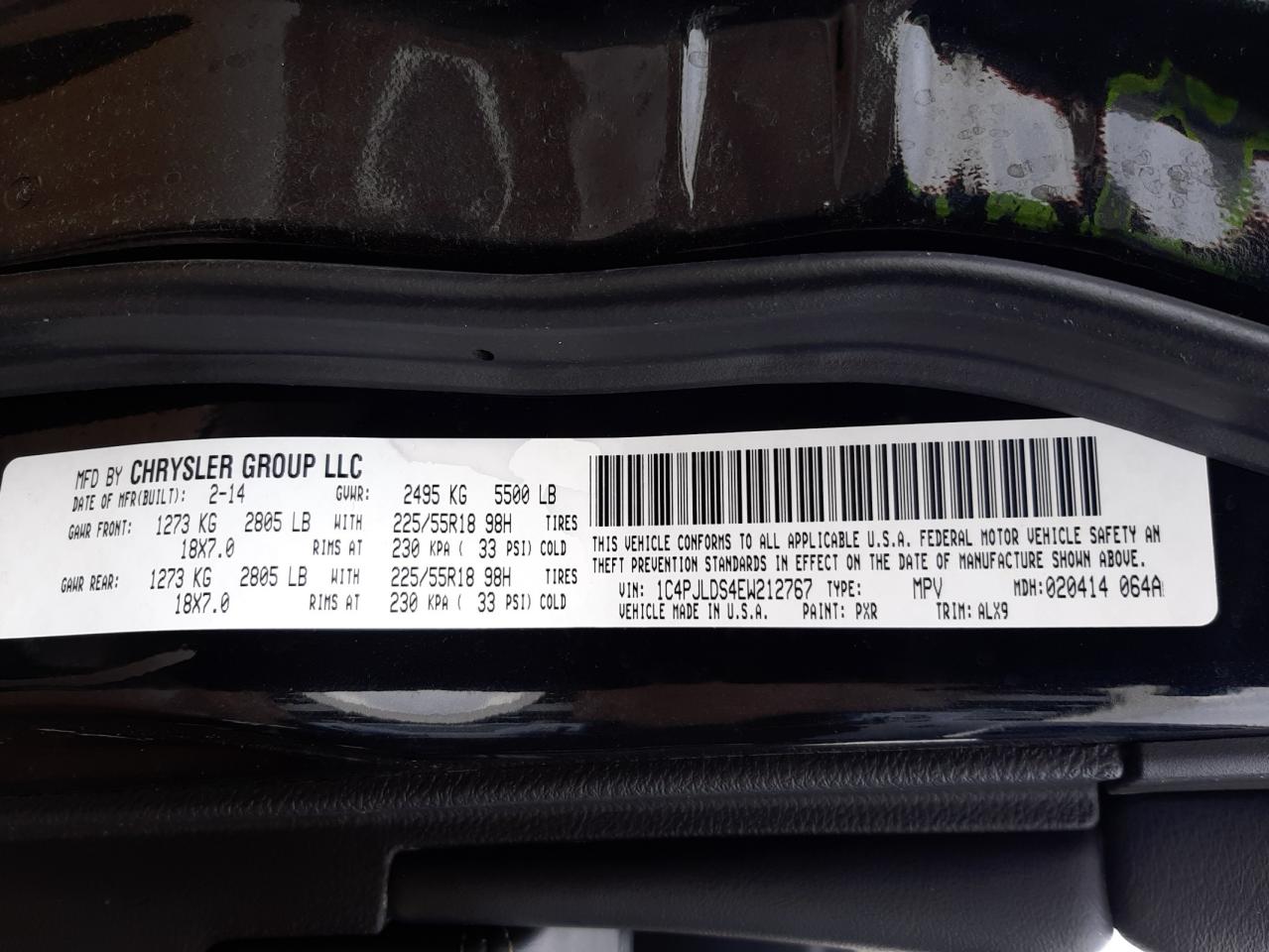 Photo 10 from auction – 2014 JEEP CHEROKEE L with VIN 1C4PJLDS4EW212767