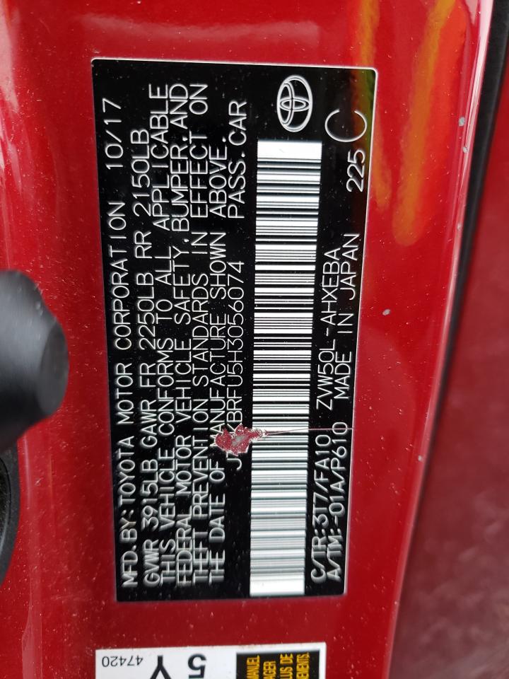 Photo 10 from auction – 2017 TOYOTA PRIUS with VIN JTDKBRFU5H3056074