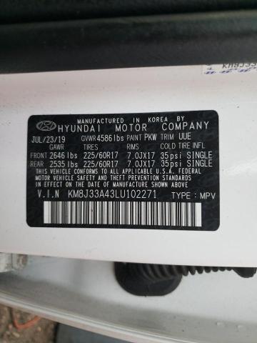 Photo 10 from auction – 2020 HYUNDAI TUCSON LIM with VIN KM8J33A43LU102271