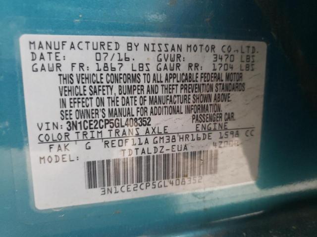 Photo 10 from auction – 2016 NISSAN VERSA NOTE with VIN 3N1CE2CP5GL408352