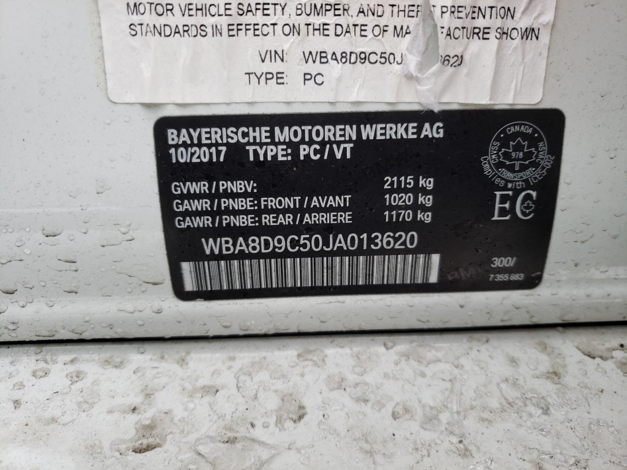 Photo 10 from auction – 2018 BMW 330 XI with VIN WBA8D9C50JA013620